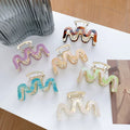 DOWELL Korean Retro Shark Clip Temperament Acetate Metal Hair Claw for Women