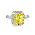 925 Sterling Silver 8*10mm Radiant Cut Ring Cubic Zirconia Diamond CZ Engagement Ring