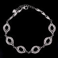 Sterling Silver 6*8mm Semi Mount Bracelet Empty Support Blank Claws Setting S925 Base Holder Without Center Stone Inlay for DIY