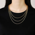 Fenny Wholesale 18K PVD Plated Width 3MM Minimalist Basic Fiargo Chain Fold Wear Stainless Steel Necklace for Women