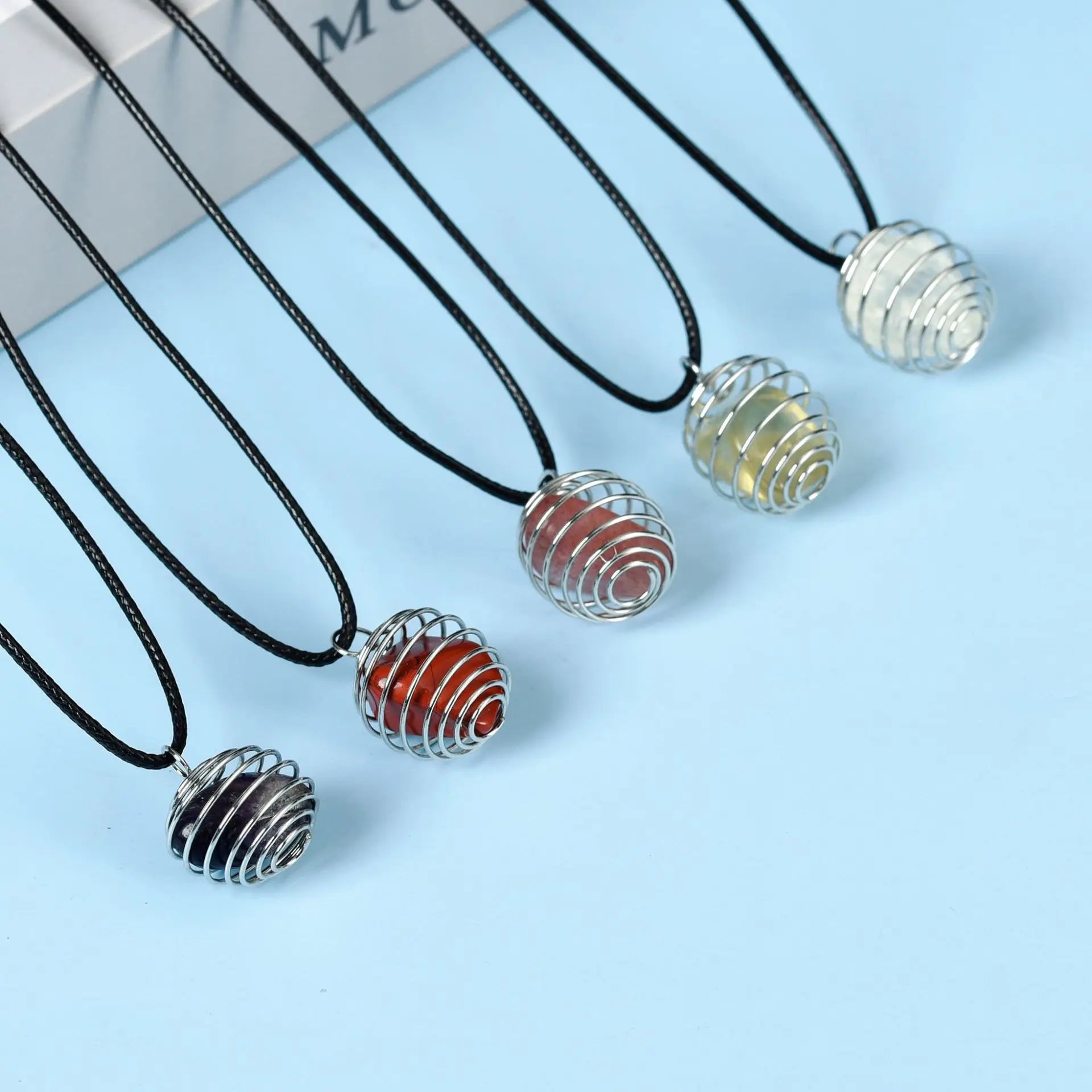 Natural Gemstone Crystal Pendants Silver Wire Wrapped Raw clear Quartz Stone Crystal Pendants
