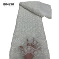CHOCOO New Design Evening Dress Beaded Sequin Lace Fabric Luxury Flower Embroidery White Bridal Lace Fabric