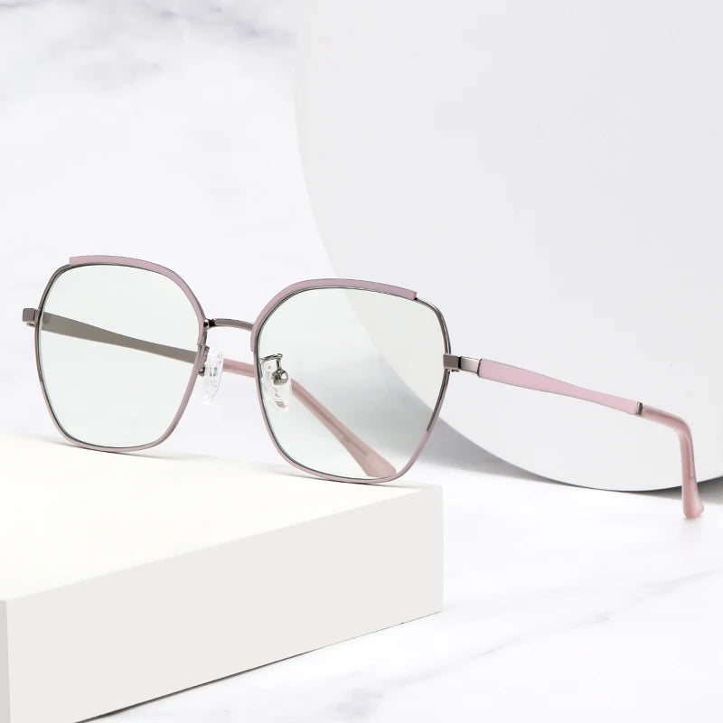 Square Metal Women Glasses Frame Anti Blue Light Eyeglasses Frame Spectacles Optical Frame Eyewear