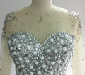 S1263Q 2022 New High Quality Fashion Tube Top Sexy Rhinestone Lace Hollowed Out Large Tail Wedding Dress