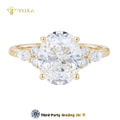 Classic Diamond Anniversary Gift Jewelry Engagement Ring 14K 18K Gold 1CT Oval Cut Lab Grown Diamond Ring