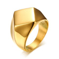 Chunky Gothic Male Jewelry Stainless Steel Custom Logo Irregular Rhombus Geometric Ring Minimalist Punk Ring for Men