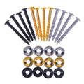8 PCS Gold/Black/Silver Electric Guitar Neck Mounting Ferrules/Bushings and Screws Black Guitars Basses Straps Accessories
