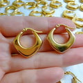 FT201268 Top Quality 18K Real Gold Plated Circle Geometric Earrings Women Stainless Steel Clip Earrings Jewelry