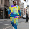Men's Bold Style Crew Neck Sweatshirt Set Smart Casual Striped Custom Color/Logo Winter Streetwear Wholesale Bright Color