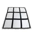 Sublimation 9-Panel Flannel Tassel Blankets for Home or Hotel DIY Crafts and Christmas Gifts