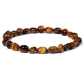 Irregular Natural Tumbled Stone Beads Bracelet Tiger Eyes Bracelets Handmade Gemstones Nuggets Beads Stretch Bracelet