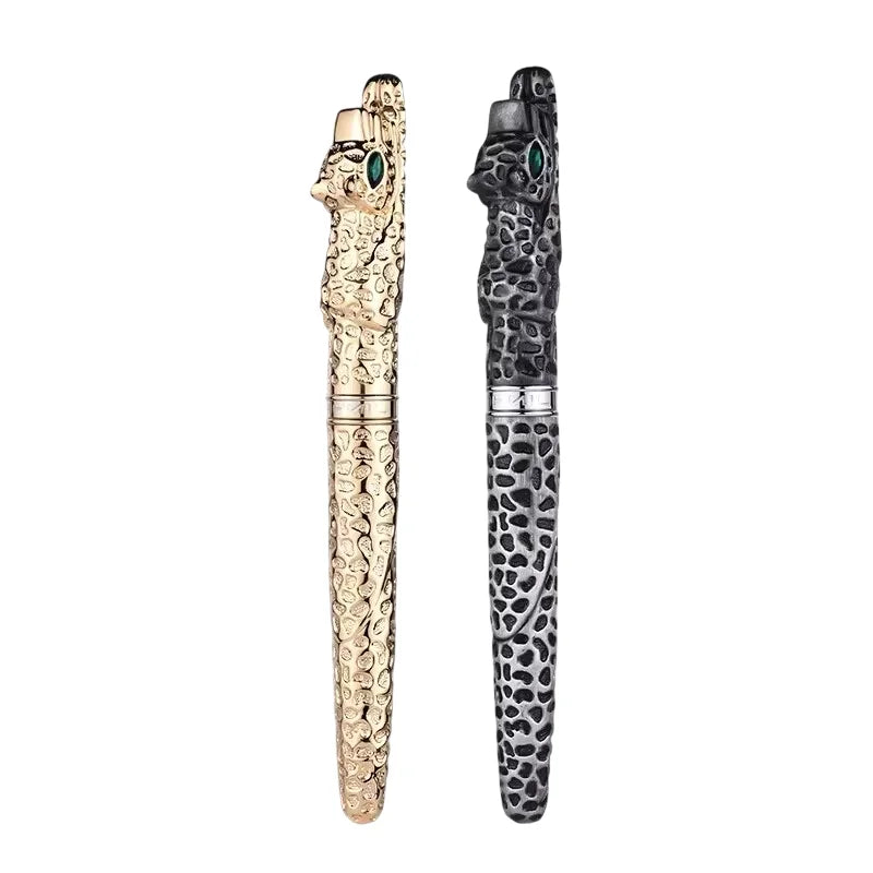 Jinhao Leopard Design Gift Giving Big Heavy Writing Gold Color Pen Business Signature Collection Fancy Fountain Pen