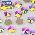 VDD 6x6mm - SAB43 100Pcs Glass Shape Crystal Rhinestones Crystal AB Flatback Glitter Stones for DIY Crafts Nail Art Decorations
