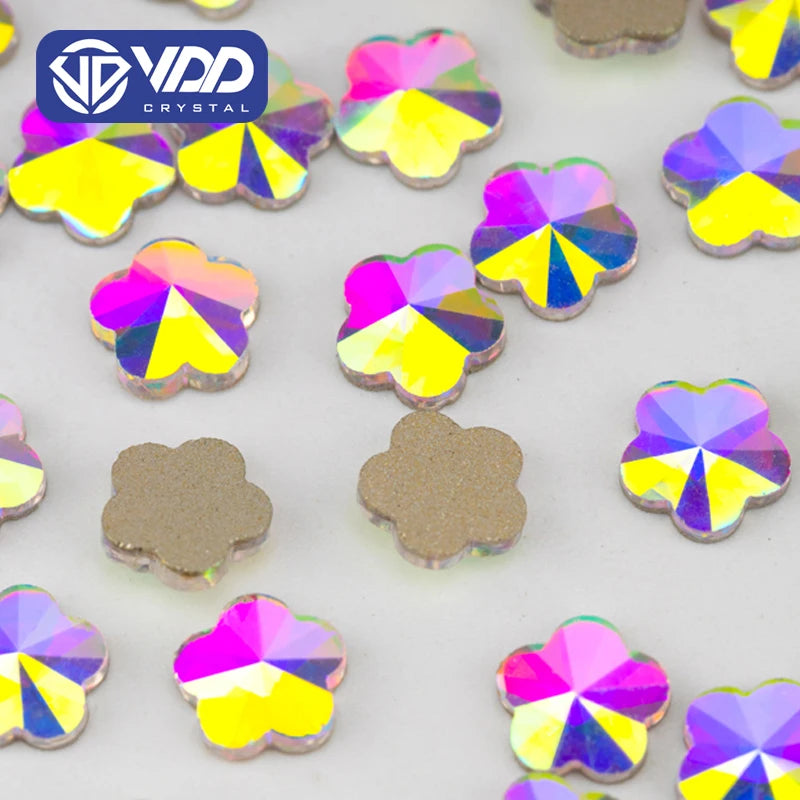 VDD 6x6mm - SAB43 100Pcs Glass Shape Crystal Rhinestones Crystal AB Flatback Glitter Stones for DIY Crafts Nail Art Decorations