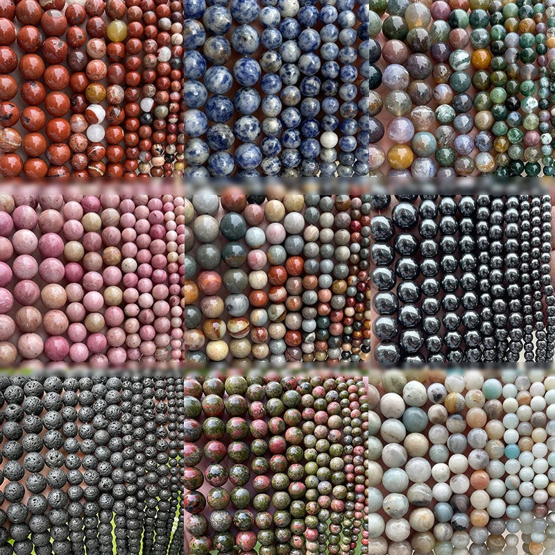 6mm Gemstone Bead Strand Colorful Imperial Jasper Energy Gem Sand Stones Strings Round Loose Beads for Jewelry Making