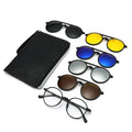 Hot Sale TR90 Night Vision Driving Sunglasses 5 in 1 Clip-on Magnetic Polarized Tac Lenses Material with Pouch