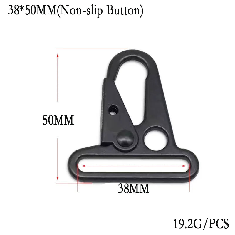 High Quality Zinc Alloy Snap Hook 38MM Non-slip Button HK Hook Webbing Buckle for Belt Keychains