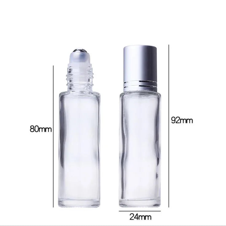 In Stock 15ml Clear/amber Glass Roll on Bottle With Silver/gold Lid for Lip Oil/perfume/essential Oil MegaBDM