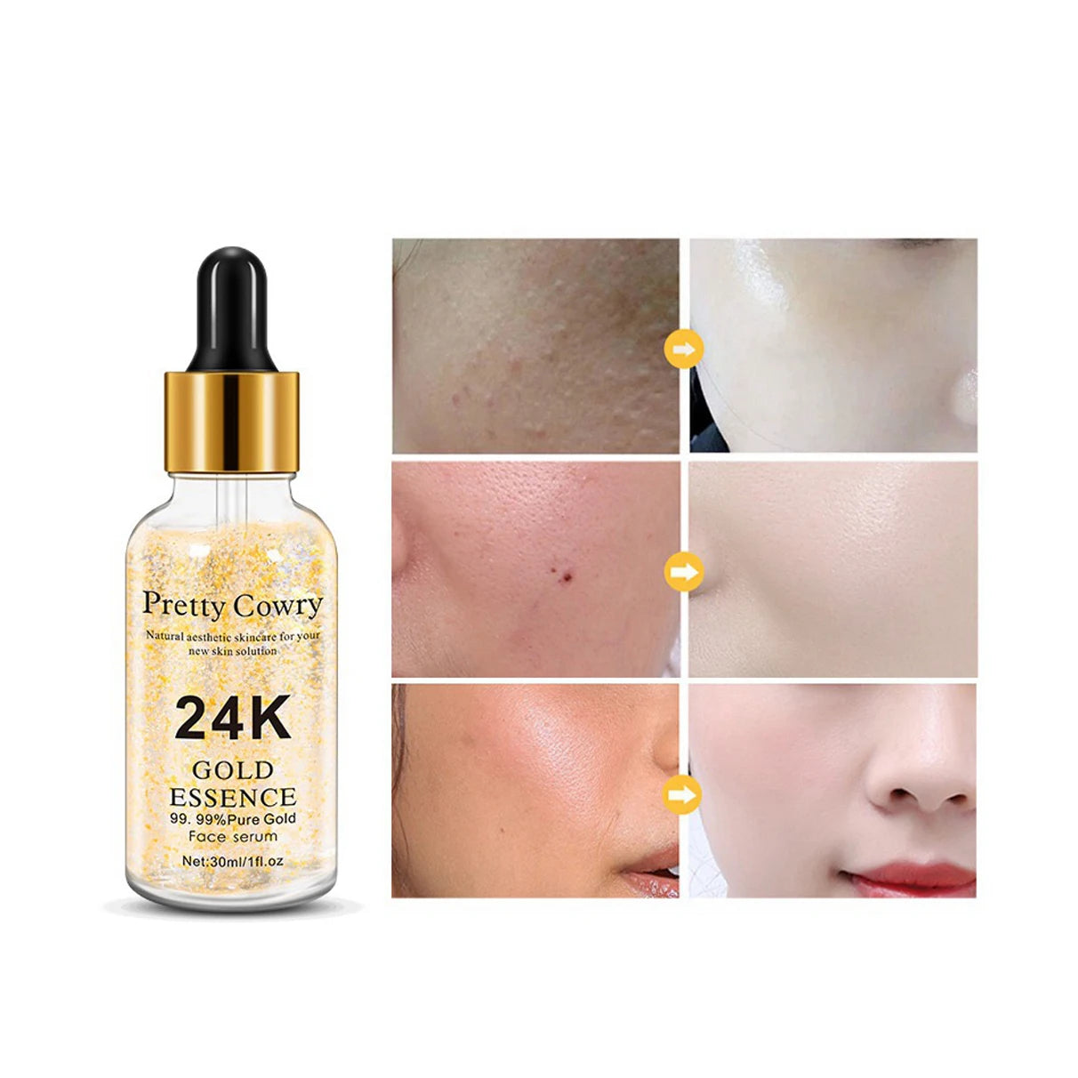 Pretty Cowry 24K Gold Face Care Hydrating Serum Anti Wrinkle Moisturizing Cream 24K Gold Serum