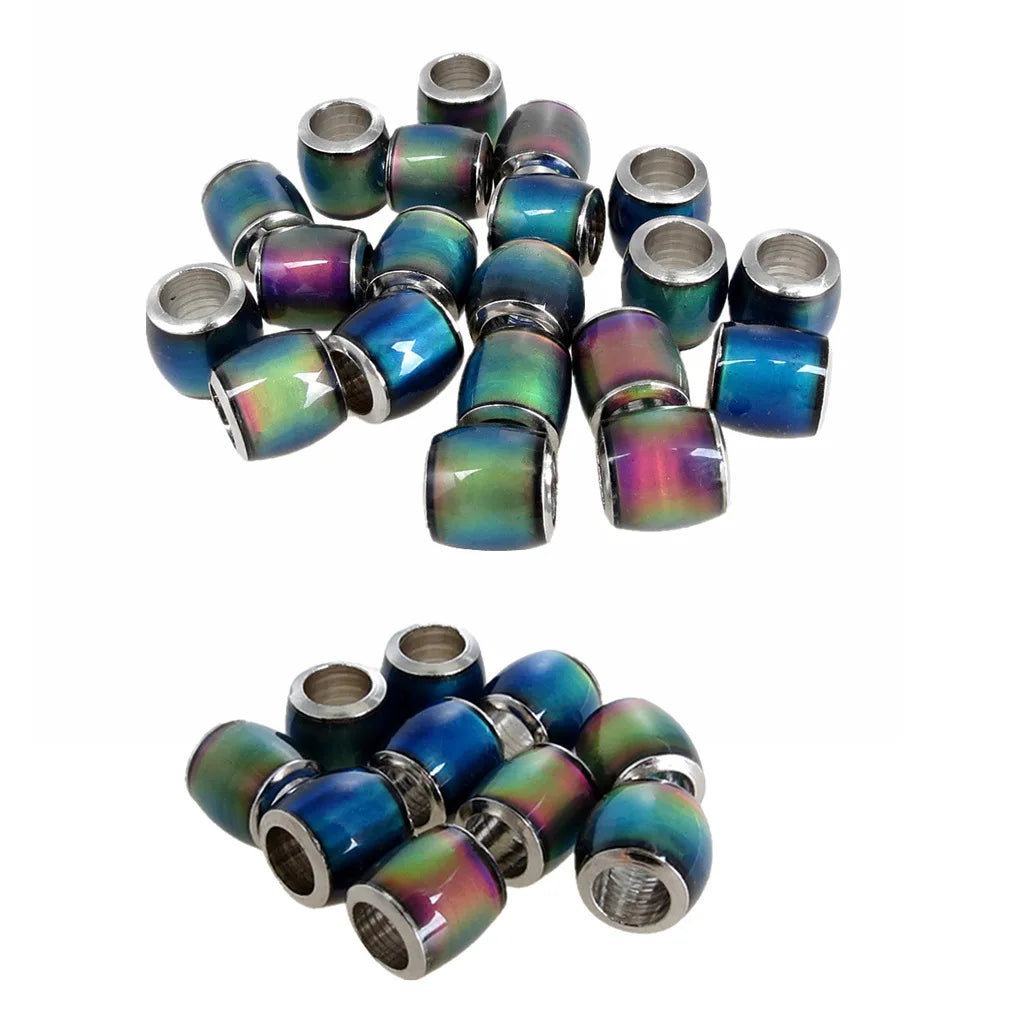 Wholesale Barrel Shape Tube Beads Temperature Sensitive Color Changing Bead Spinner Stainless Steel Beads for Jewelry Making