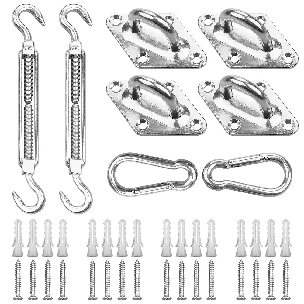 Hot Selling 304 Stainless Steel Square Outdoor Sun Shade Sail Accessory Hardware Kits