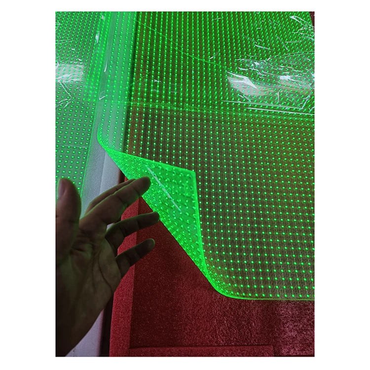 High Brightness Self-Adhesive LED Screen Multiple Pixel Spacing Flexible and Transparent for Shopping Mall Use