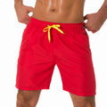 Men's Sporty RTS Polyester Board Shorts Quick Dry Drawstring Closure Solid Color Surf Breathable Beach Short Mid for Fitness