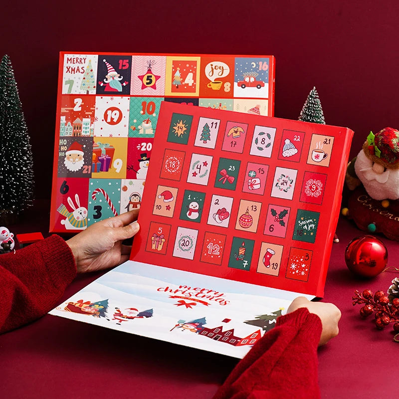 Custom Empty Christmas Advent Calendar Chocolate Box Surprise Blind Mystery Box for Cookie