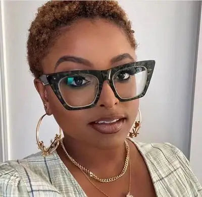 ADE WU GB1397 Fashion Leopard Frame 2024 New Women's Sunglasses Multi Color Personality Large Frame Cat Eye Sunglasses