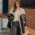 Casual New Coming Women Fur Leather Jacket Ladies Shearling Long Jackets Coat
