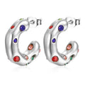 High Quality Affordable Luxury C-Shaped Stainless Steel Earrings With Zircon or Artificial Pearls for Women's Fashion Jewelry