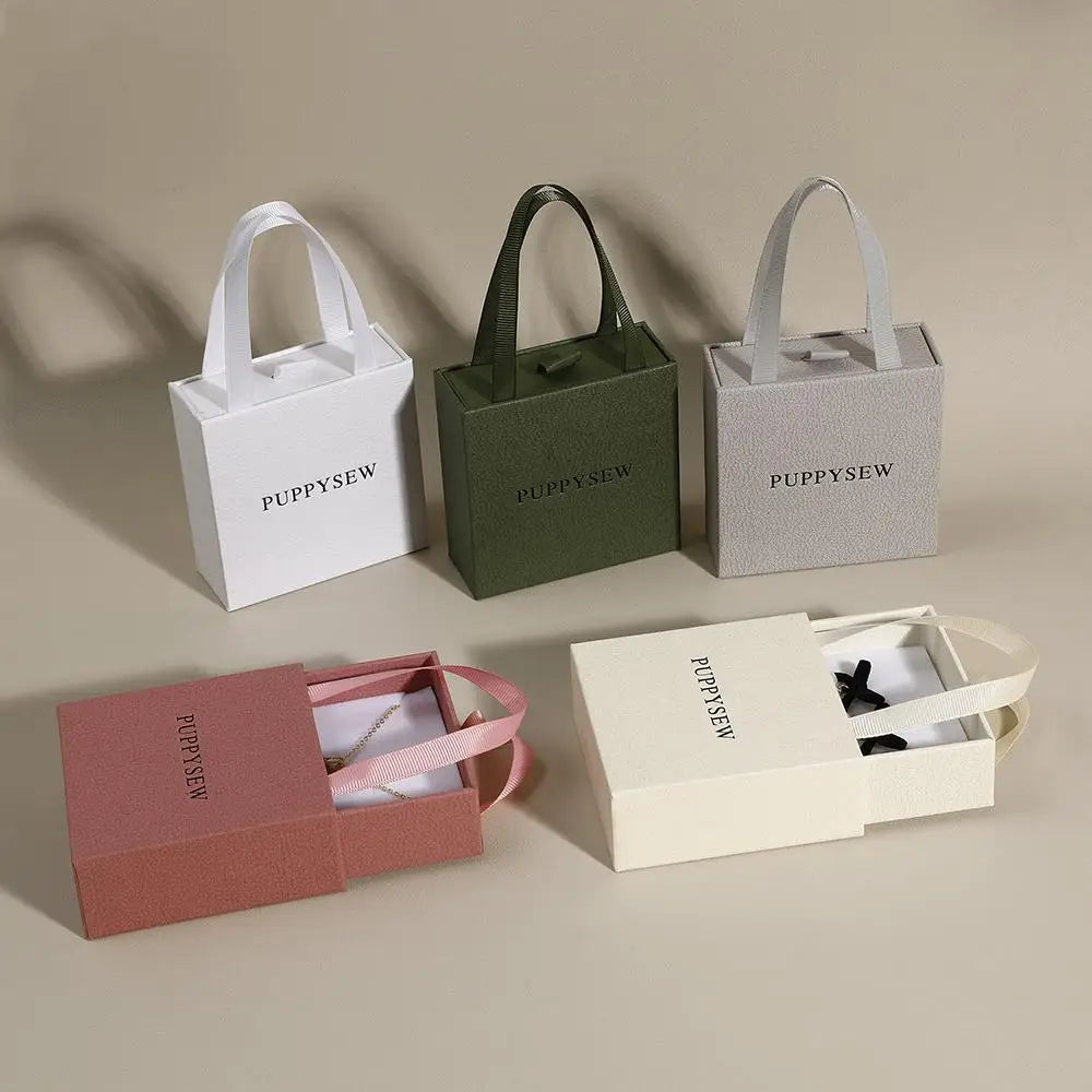 Wholesale High Quality Handbag Type Earring Necklace Storage Packaging Jewelry Drawer Box