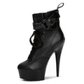 British Retro 15cm Women's Motorcycle Boots Platform Ankle Boots Women's Shoes SHORT BOOTS 6 Inch Fashion High Heels