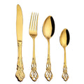 Baroque Royal 24-Piece Luxury Eco-Friendly Stainless Steel 410 Retro Vintage Wedding & Party Flatware Set