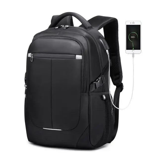 BEARKY Customized Black USB Plug Backpack Durable Wholesale Waterproof Polyester Pack Zipper for Business Men OEM Bearky Laptop