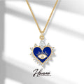 HOVANCI European Personality Stainless Steel Blue Enamel Geometric Round Evil Eyes Heart Shaped Crown Pendant Necklaces