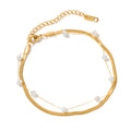 Newest Trendy Shell Pearl Snake Anklet Chains 18k Stainless Steel Foot Jewelry for Girls