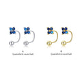 925 Sterling Silver Four Leaf Clover Earrings Lucky Blue Crystal Studs for Women Engagement Gift Jewelry SCE1177