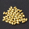 Fine 18K Gold Beads for Jewelry Making Real Gold Spacer Beads Rice Shape DIY Pearl Jewelry Accessories Component Findings