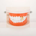 Hip Hop New Style Copper Plated Real Gold Pentagram Star Colorfast Single Tooth Brass Braces
