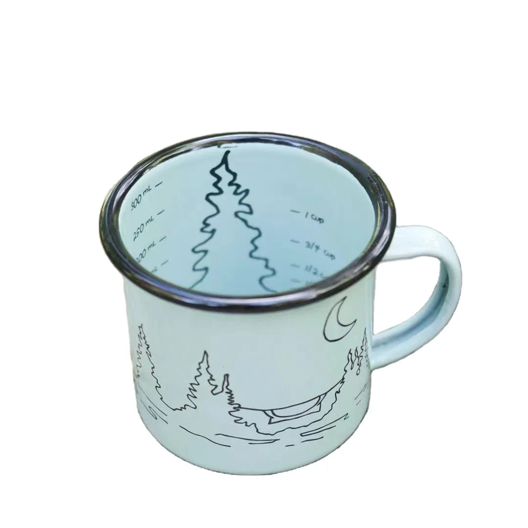 Hot Sale Campfire Retro Custom Logo Enamel Mug Sublimation Personalised Mugs