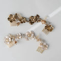 SLBRIDAL Vintage Baroque Alloy Flower Leaf Crystal Rhinestone Bridal Hair Comb Wedding Hair Accessory Bridesmaids Hair Jewelry