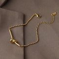 Fashion jewelry 2022 small bead stainless steel bracelet bangle knotted bracelets women
