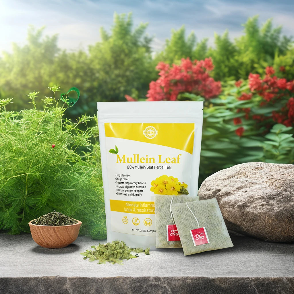 Chinaherbs 100% Organic Dried Mullein Leaf Extract Natural Lung Support and Cleansing Health Tea for Smokers Certified