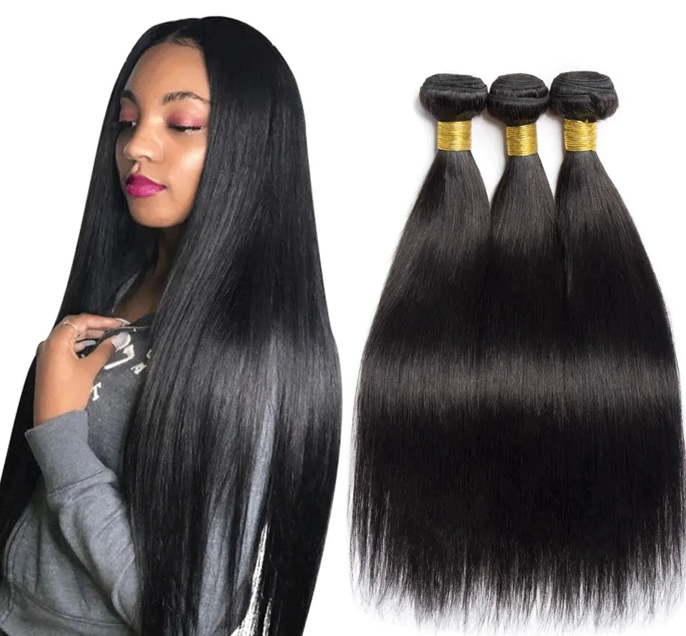 10A 12A Straight Bone Human Hair Bundles Cuticle Aligned Brazilian Natural Virgin Hair Extensions Vendor for Black Women
