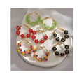 Latest Fashion Colorful Resin Flower Hoop Earrings 14K Gold Stainless Steel Big Huggies Hoop Earrings for Women