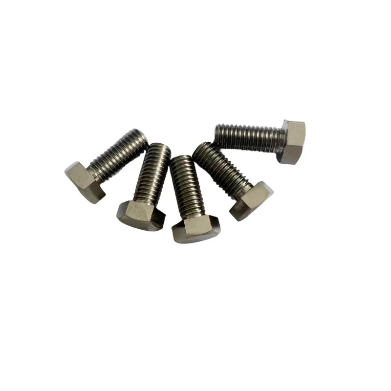 GR2 GR5 Titanium Screws DIN933 Hex Head Bolts for Industry Corrosion Resistance