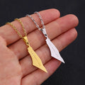 Never Fade 18K Gold Plated Stainless Steel Israel Map Necklace Palestine Flag Pendant Necklace
