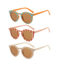 New Style Checkered Stripe Children Fashion Sunglasses Kids Round Frame Sun Glasses Baby Boys Girls Outdoors Shades Sunglasses