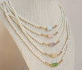 Vintage Wholesale Pearl and Gem Necklace Aquamarine Natural Big Choker Fashion Choker Chain Waterproof Jewelry Women Imitation